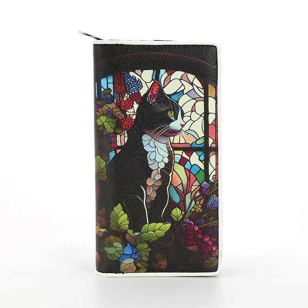 Cat Wallet Stained Glass Design - Picture 1 of 9